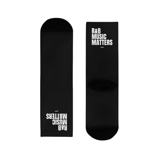 R&B Music Matters Crew Socks - Stylish Sublimation Socks for Music Lovers