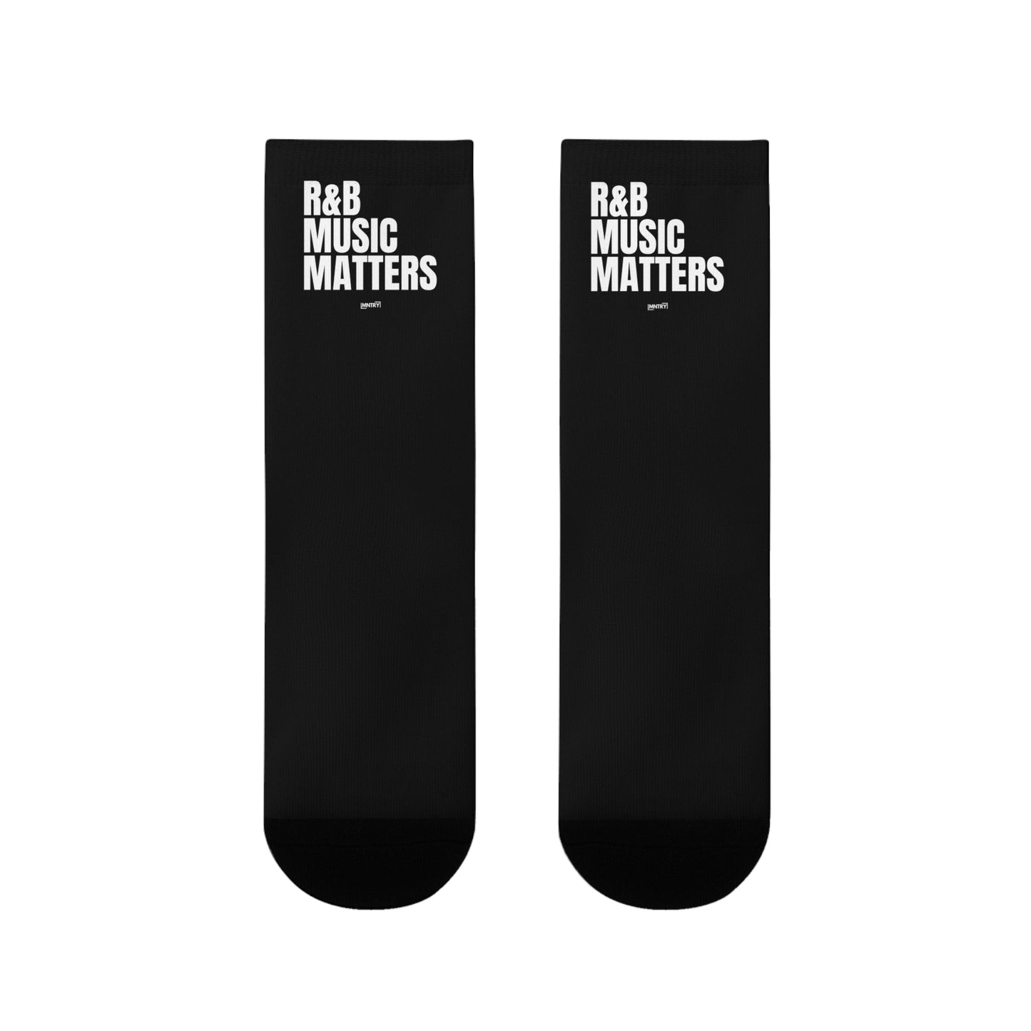 R&B Music Matters Crew Socks - Stylish Sublimation Socks for Music Lovers