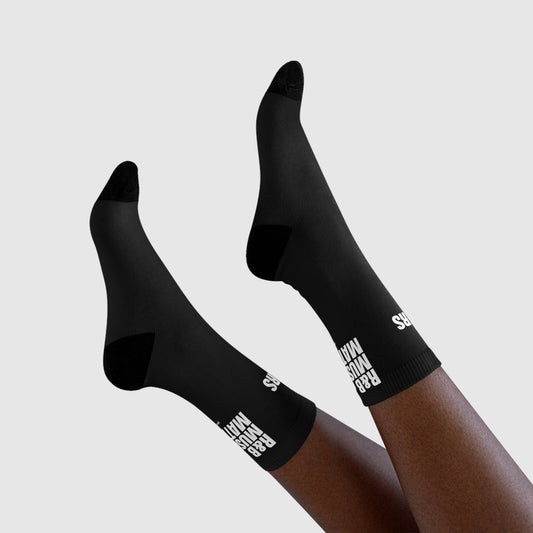 R&B Music Matters Crew Socks - Stylish Sublimation Socks for Music Lovers