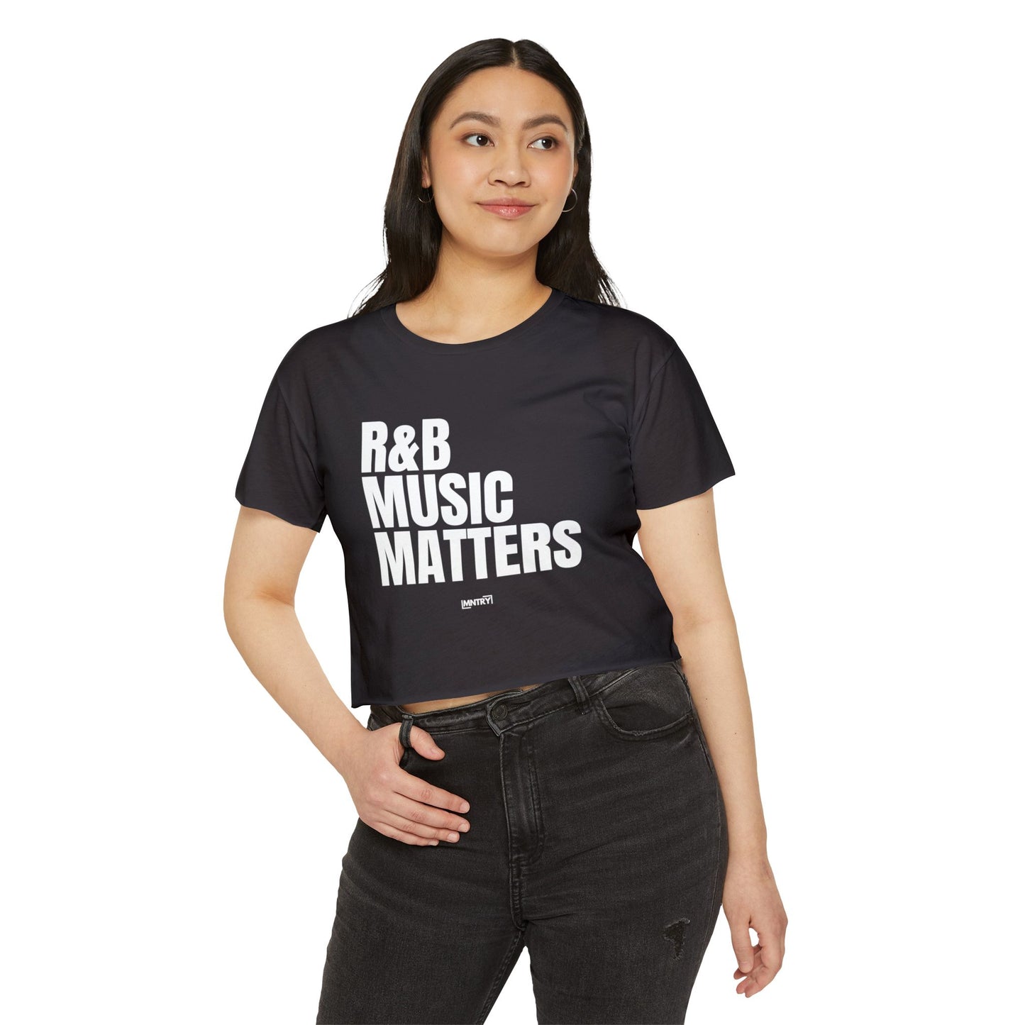 R&B Music Matters Women's Festival Crop Top - Trendy Music Tee for Concerts & Festivals