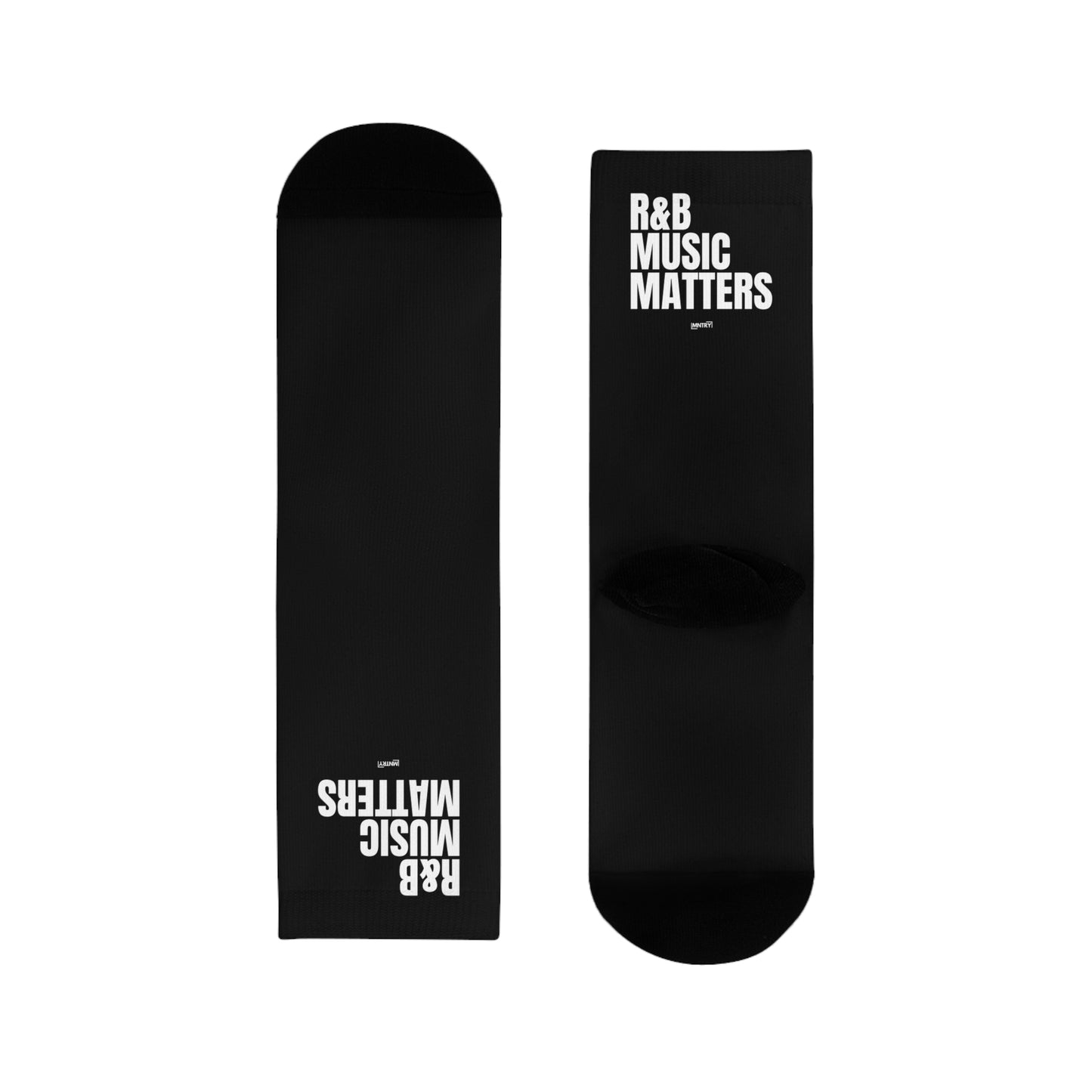 R&B Music Matters Crew Socks - Stylish Sublimation Socks for Music Lovers