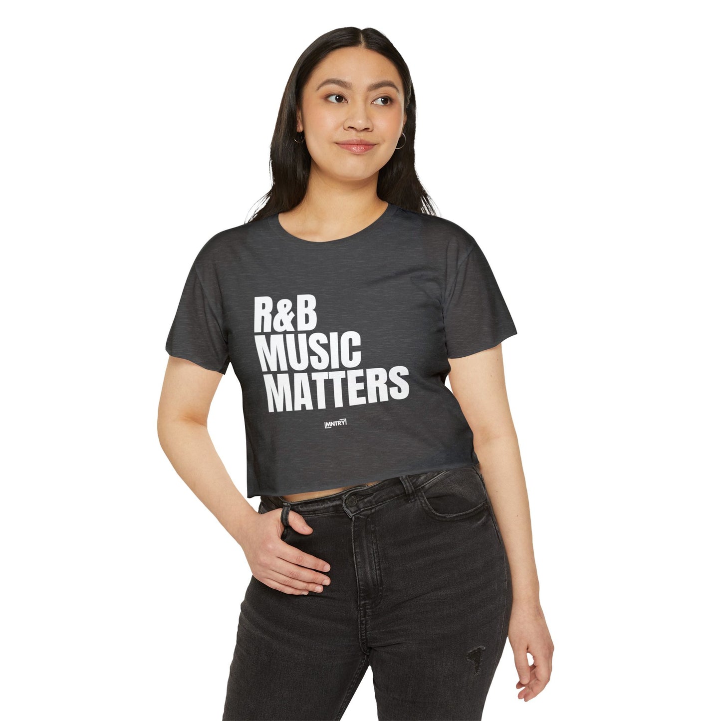 R&B Music Matters Women's Festival Crop Top - Trendy Music Tee for Concerts & Festivals